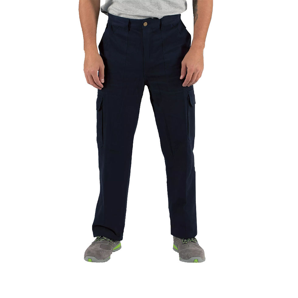 Calças Sarja Multibolsos Unissexo Tamanho M Azul Escuro