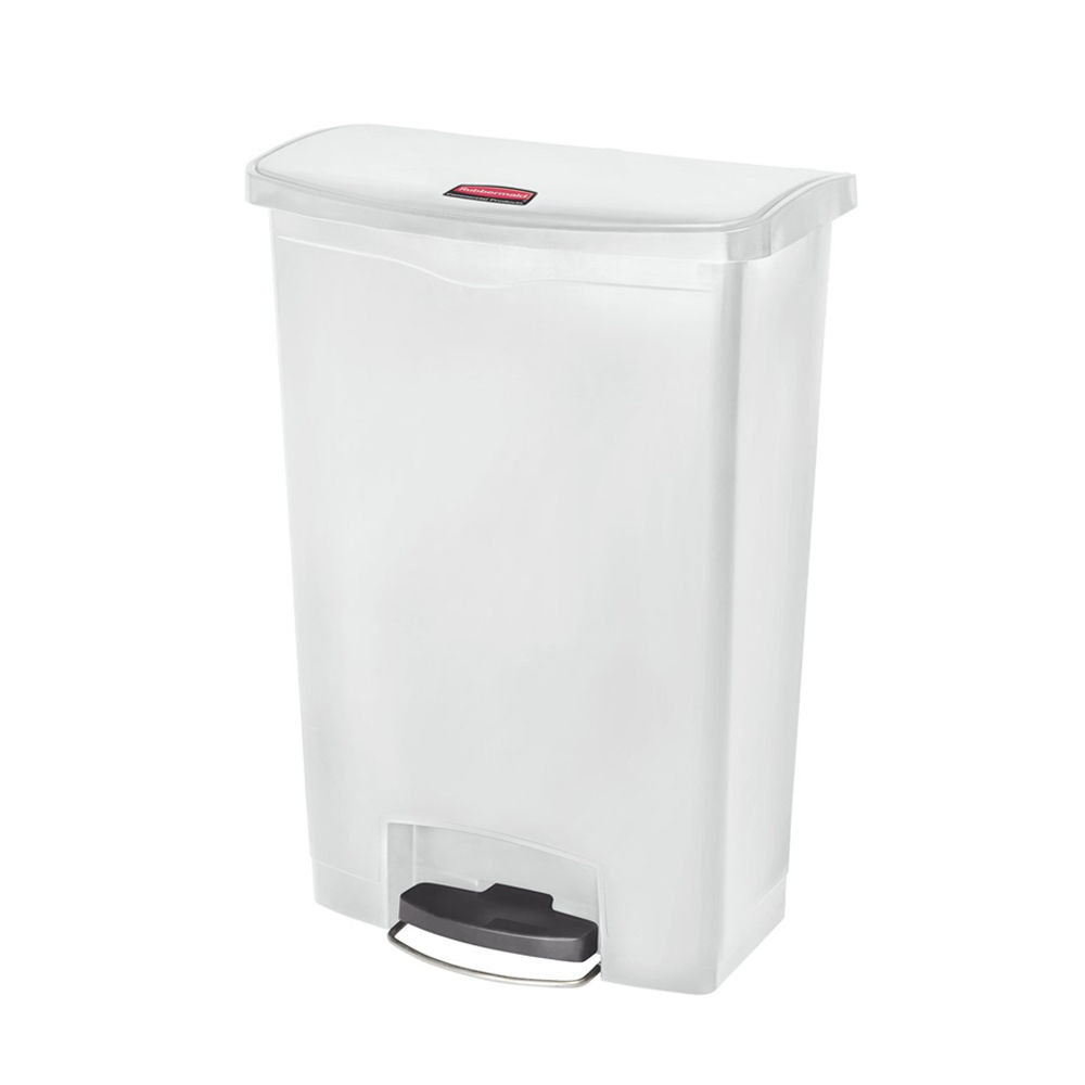 Contentor 90L Resina Slim Jim Step-On Branco com Pedal