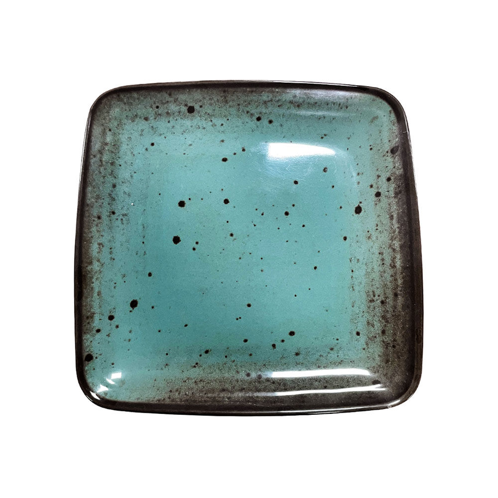 Prato 22.8x22.8x2.1cm Melamina Quadrado TERRACOTA Azul 1un (Pack 38un)