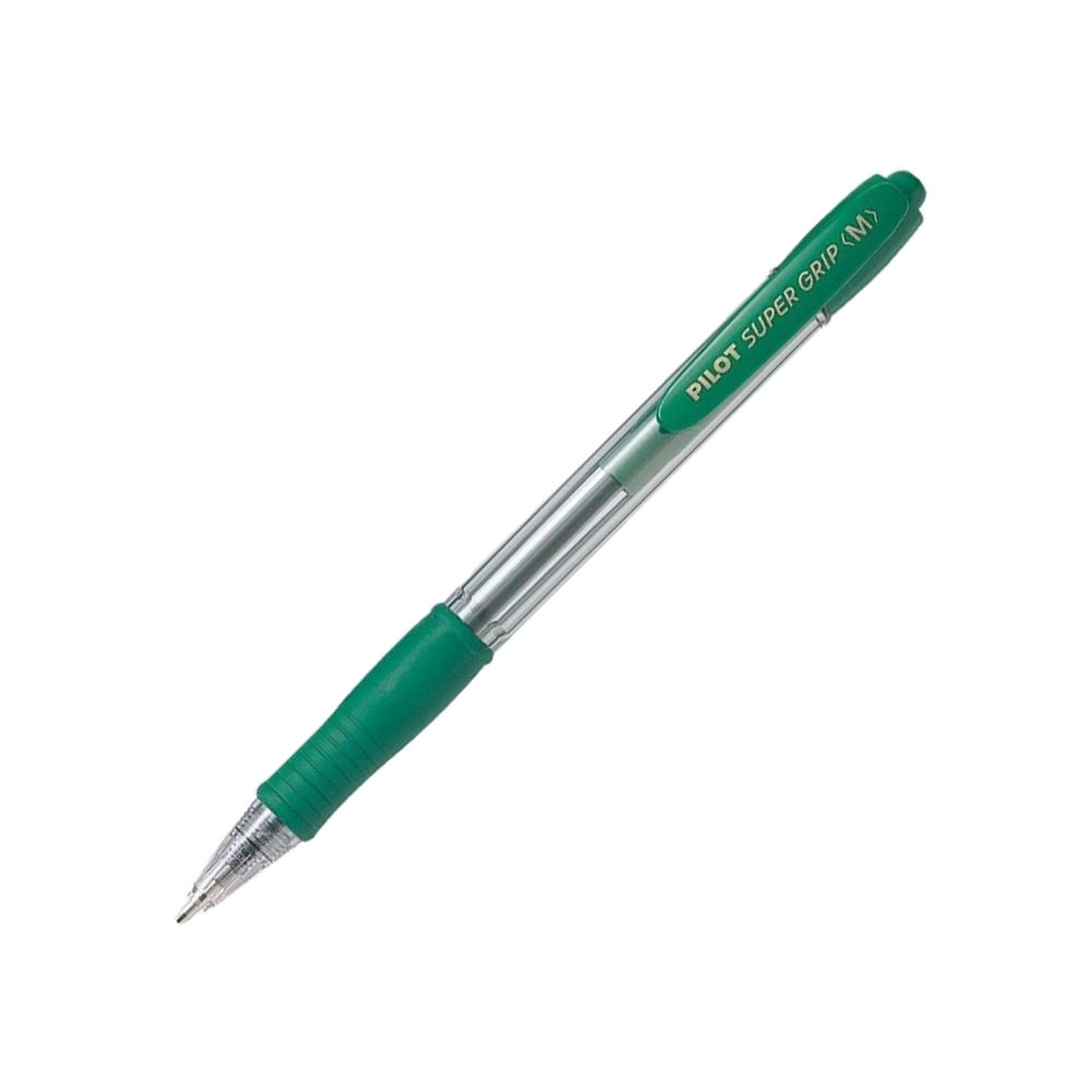 Esferográfica Pilot Super Grip M Retrátil Verde 1mm 1un (Pack 12un)