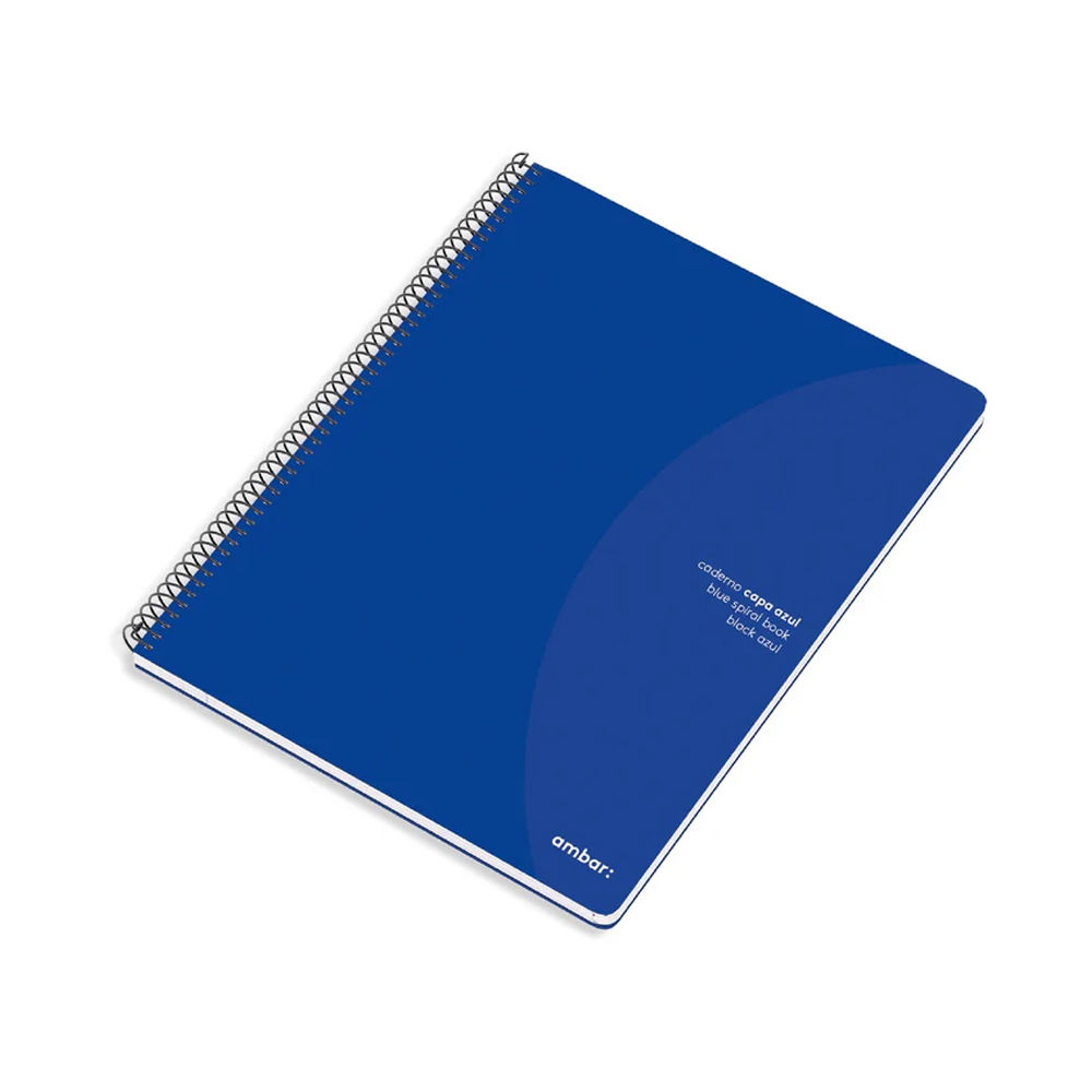 Caderno Espiral A4 Liso Ambar Azul 80Fls 1un (Pack 2un)