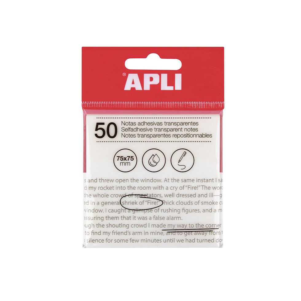 Bloco Notas Aderentes 075x075mm Film Apli Transparente 50Fls (Pack 2un)