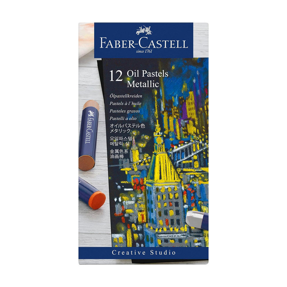 Lápis Pastel a Óleo Faber Castell Cores Metalicas Cx 12un