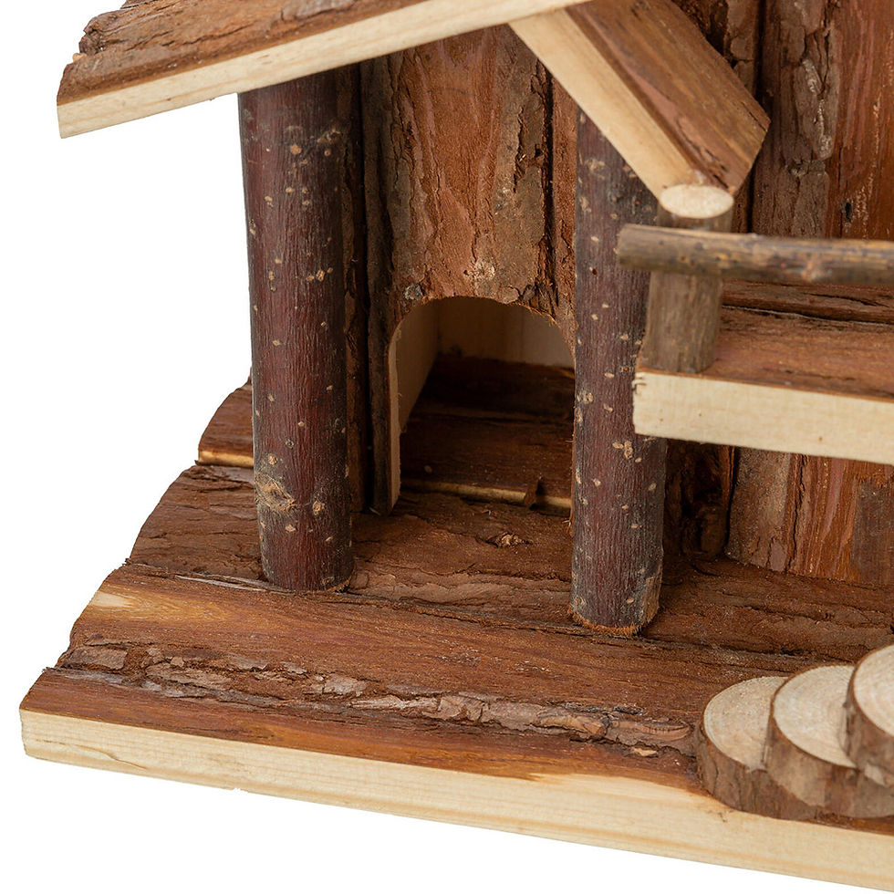 Miniatura: Casa "Jule" Em Madeira Natural Para Hamsters