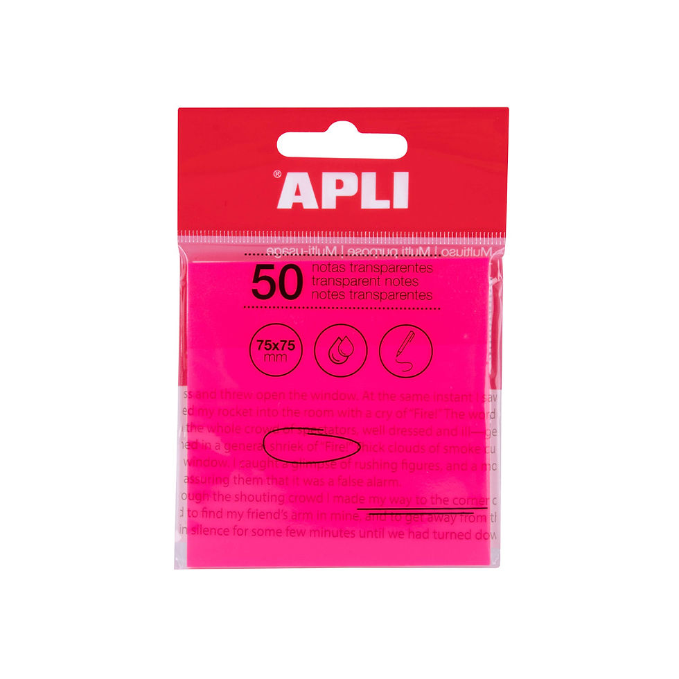 Bloco Notas Aderentes 075x075mm Film Apli Rosa Transp 50Fls (Pack 2un)