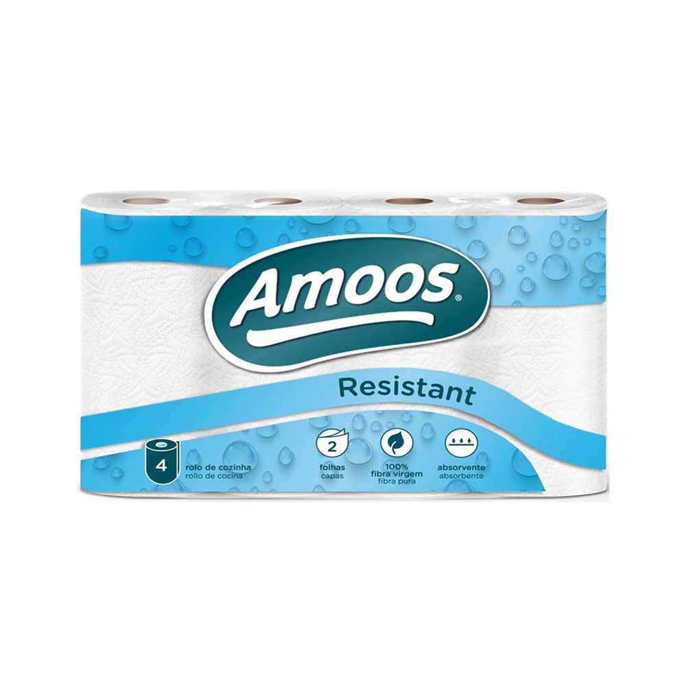 Rolo Cozinha 08,6mx22cm 42g 2Fls AMOOS Picotado 4un (Pack 3un)