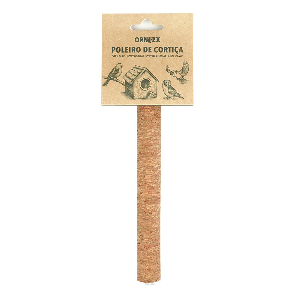Poleiro Macio Em Cortiça Torneada (Natural) 21 Cm / Ø 3 Cm