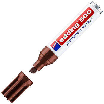 Marcador Permanente Grosso Edding 500 2-7mm Castanho 1un