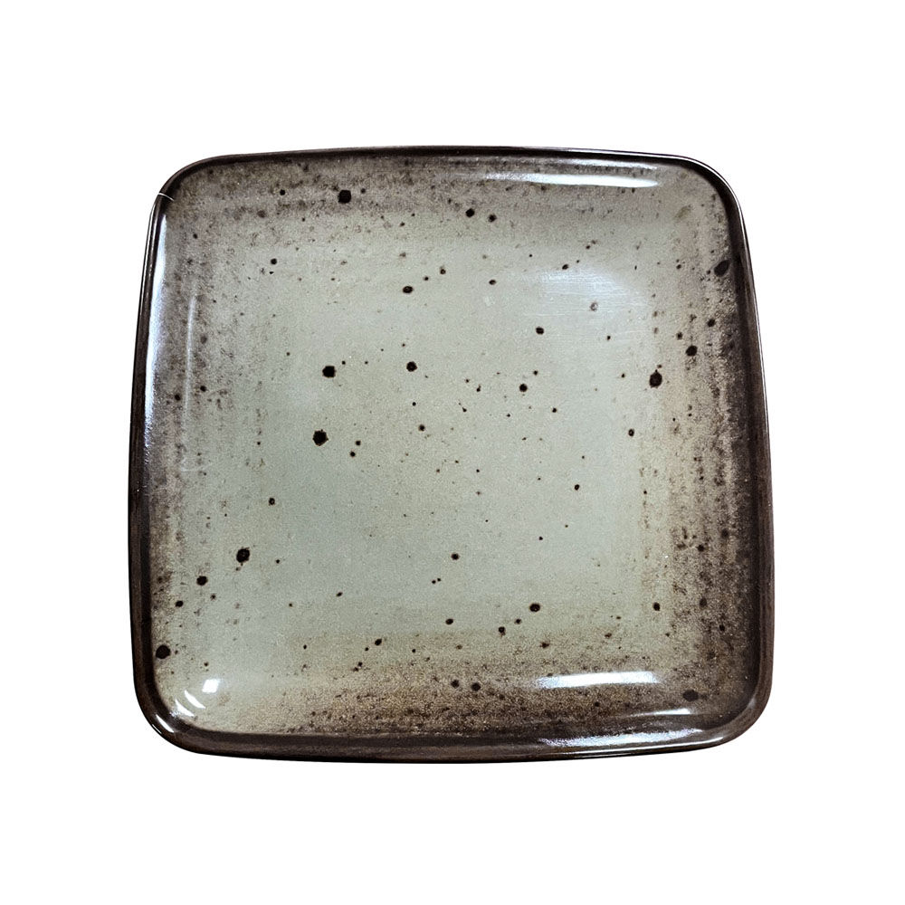 Prato 22.8x22.8x2.1cm Melamina Quadrado TERRACOTA Cinzento (Pack 38un)