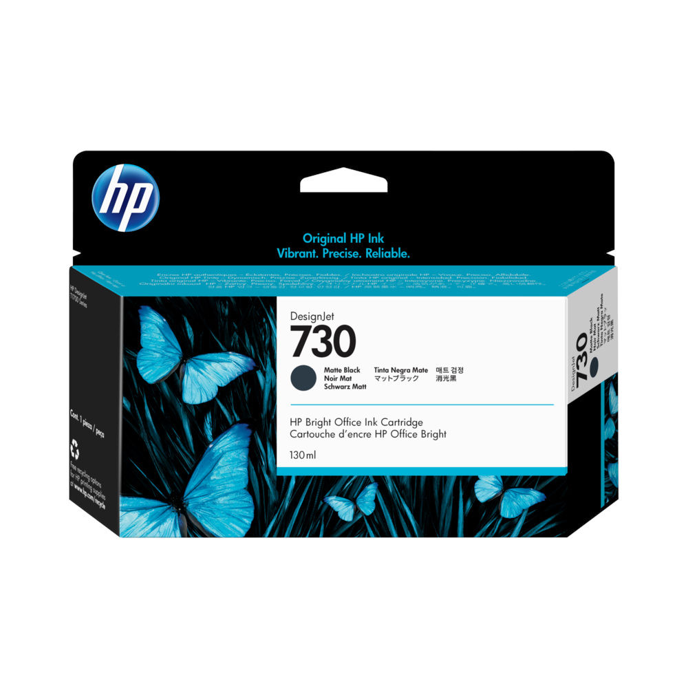 Tinteiro HP 730 Preto Matte P2V65A 130ml