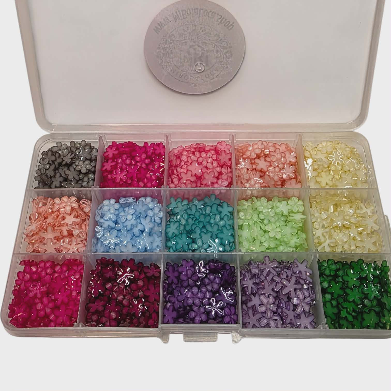 Sakura Flower Bead Builder Set | Assorted Floral Beads | Mini Sampler & 15-Color