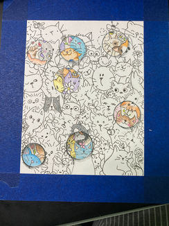 Addition cats added as well as some color details and water droplets.