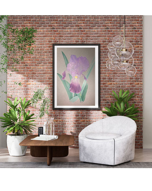 Iris Handmade Colored Pencil Drawing in a Mockup setting