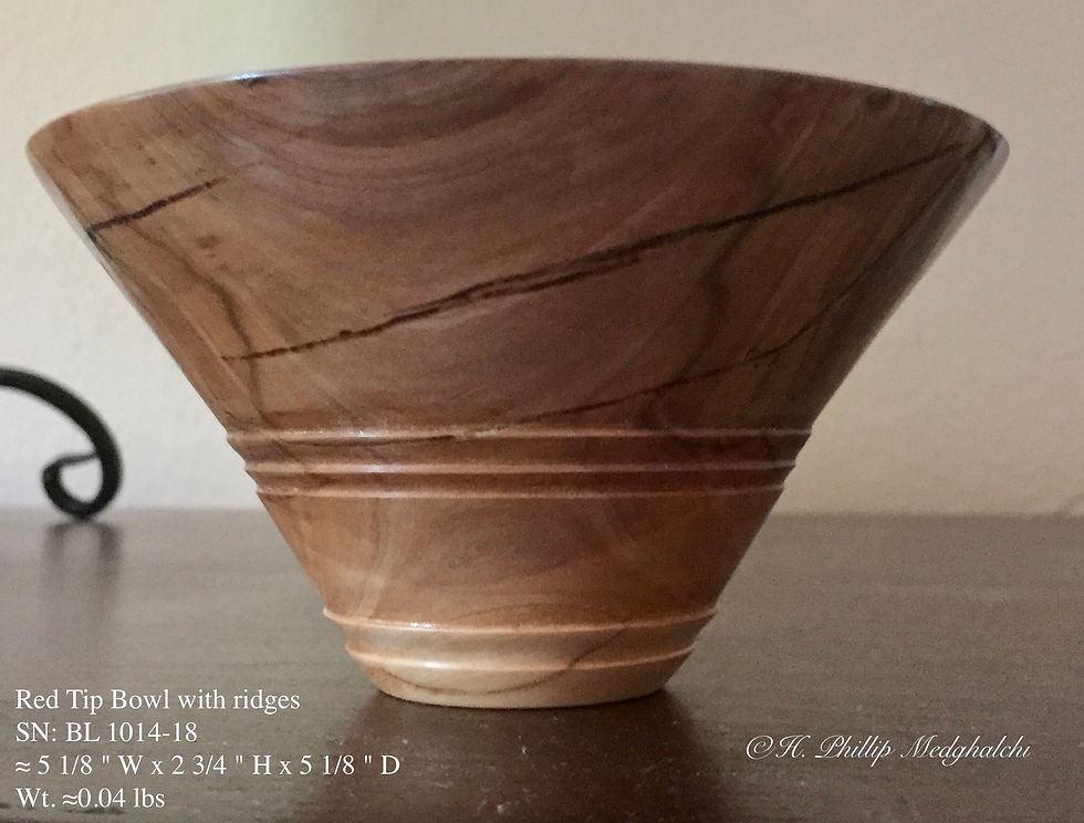 Thumbnail: Spalted Red tip bowl (steps)