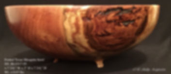 55- Mesquite bowl w/ legs & bark inclusion