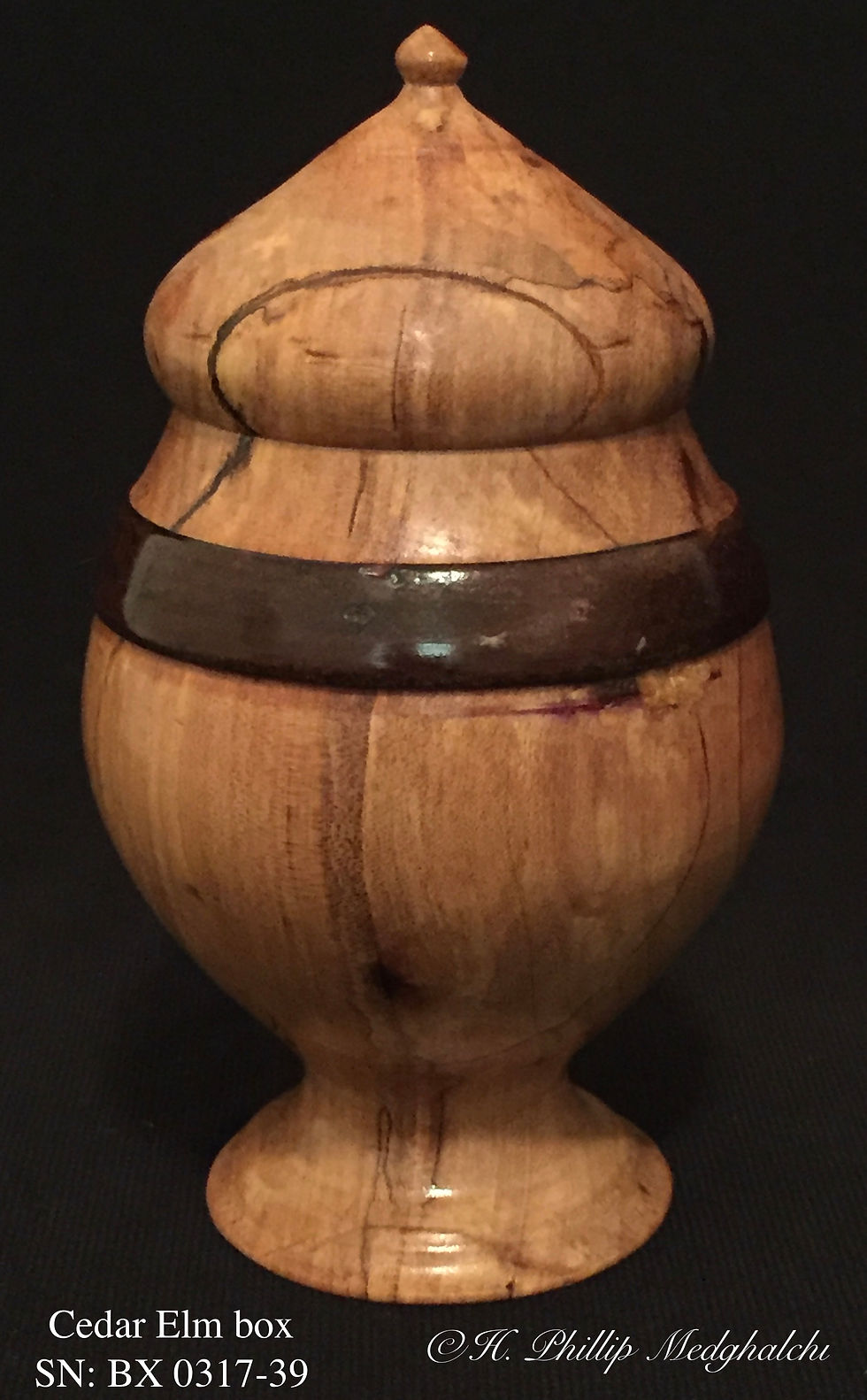 Cedar Elm embellished with walnut ring box