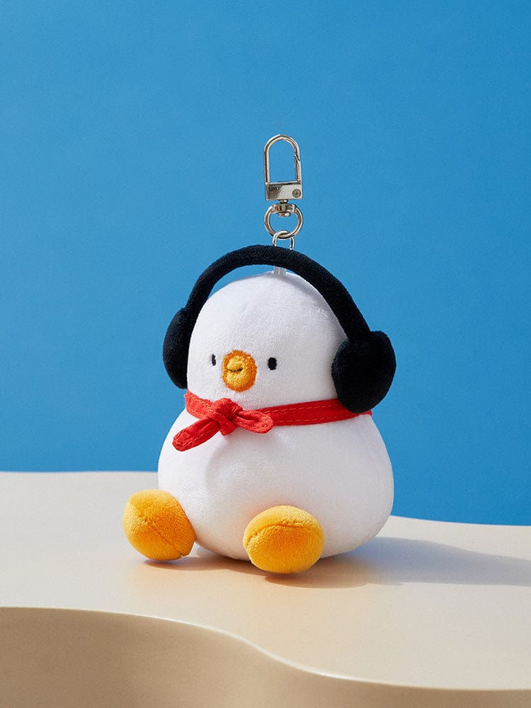 サムネイル： 【BEBE THE DUCK】ミニぬいぐるみキーホルダー（ヘッドセットベベ）
