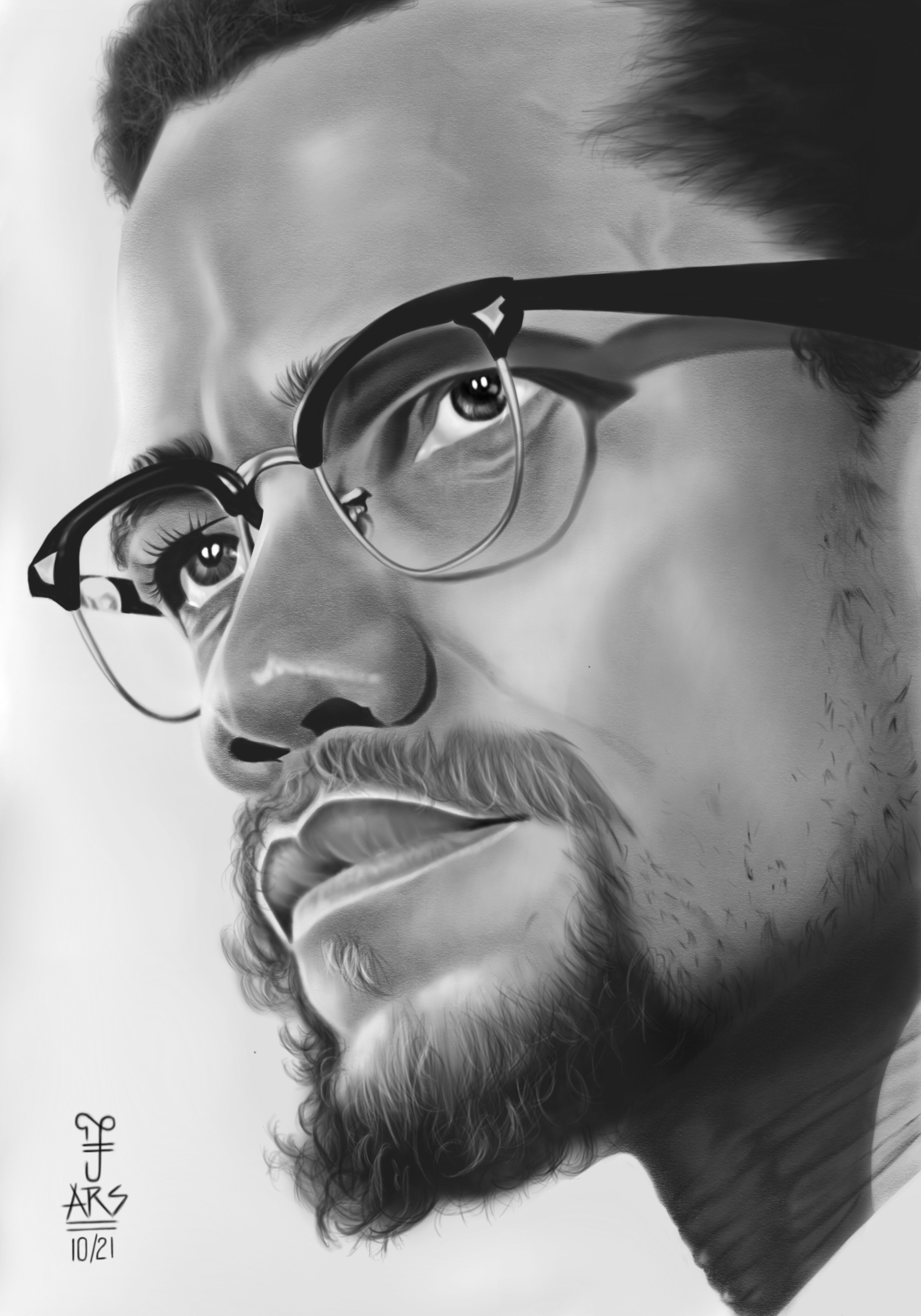 Malcom X, Sketchbrook Pro (Ipad), 2021
