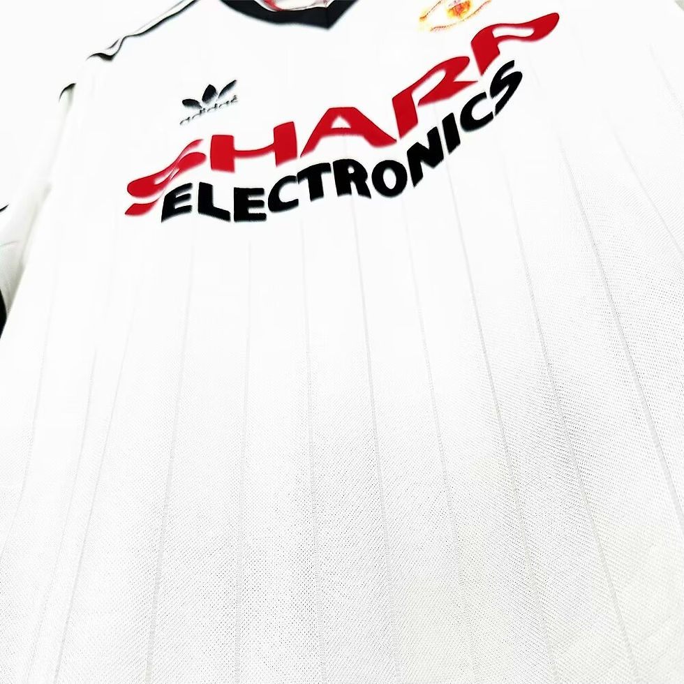 Thumbnail: Man Utd 8283 away white sharp electronics shirt jersey trikot camiseta maillot