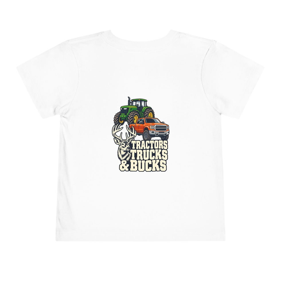 Toddler — Judah Creek — Tractors, Trucks & Bucks — Short Sleeve — back artwork