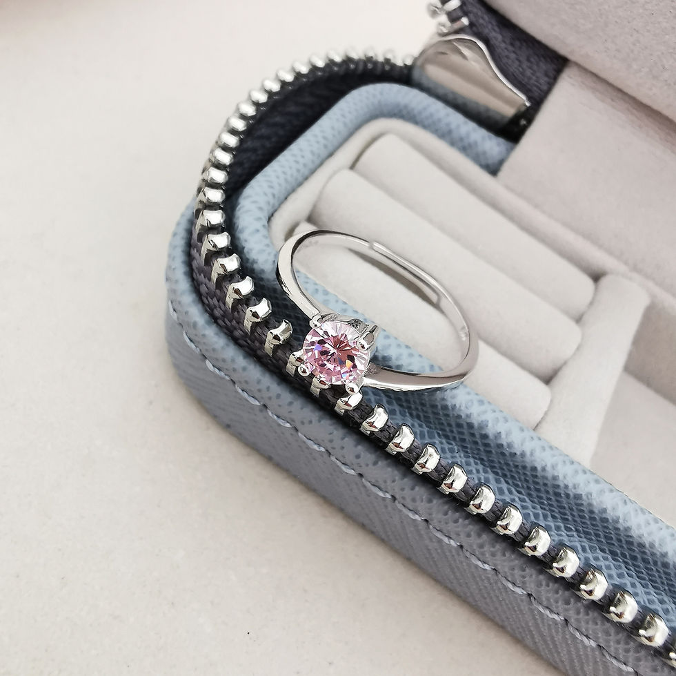 Thumbnail: Anello Solitario con zircone rosa 5 mm