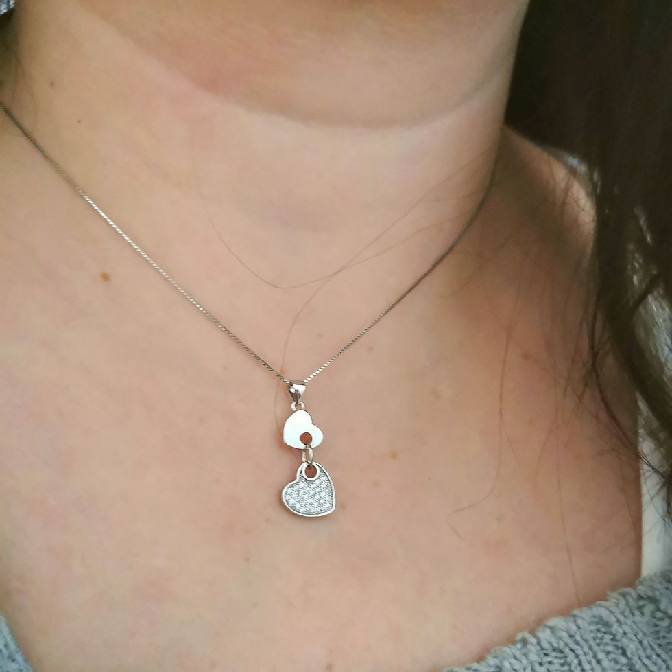 Miniatura: Collana  Double Heart Pavè