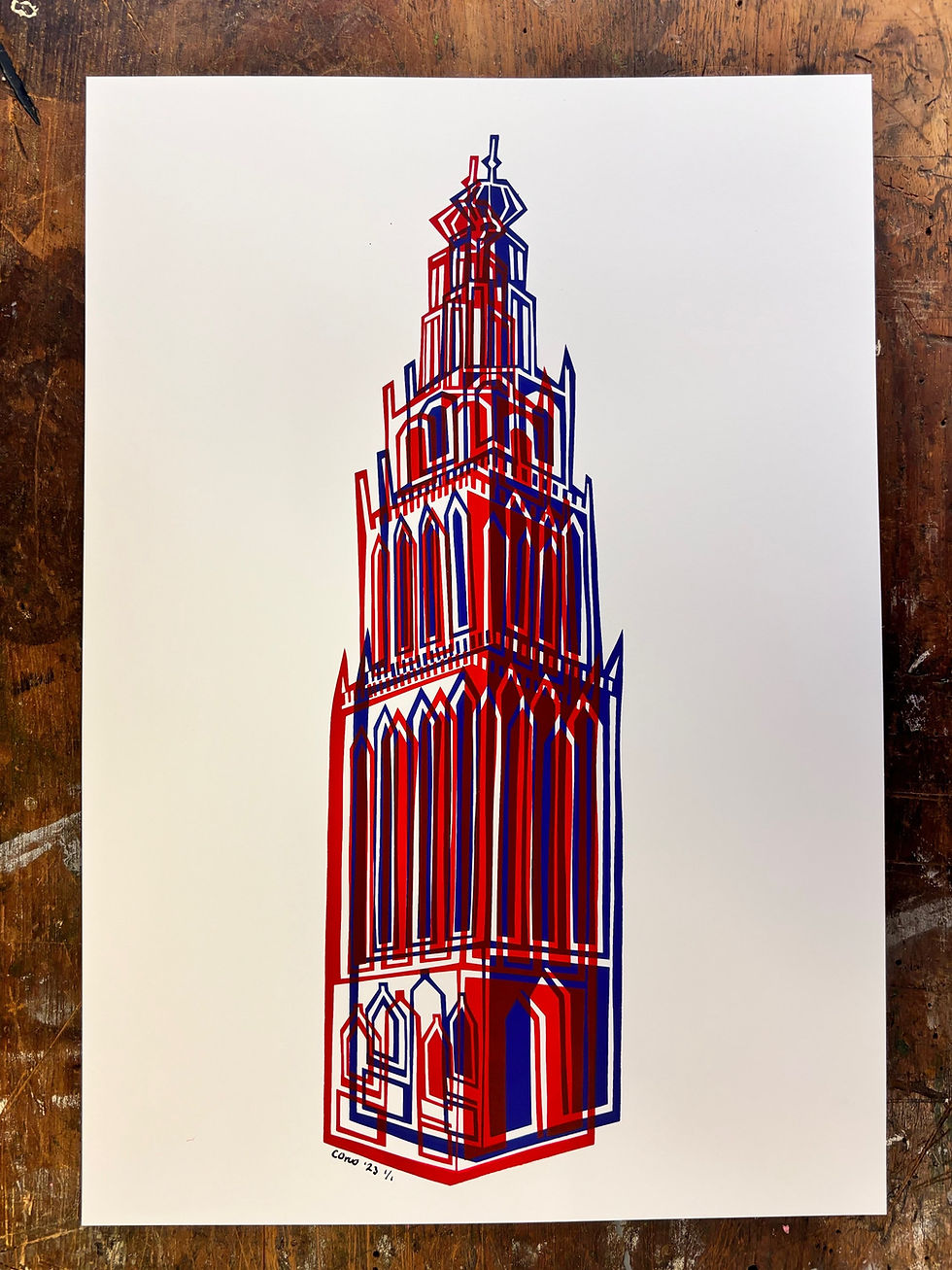 Thumbnail: Print Martinitoren dubbel gedrukt