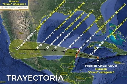 Alerta en Veracruz por llegada de Huracán Grace; prevén sea categorÃa 2
