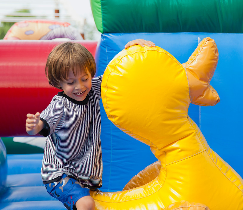Boy in Bouncy Castle