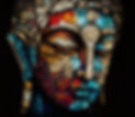 színes Buddha fej, egészség szimbólum