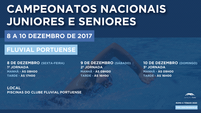 Campeonatos Nacionais de Juniores e Seniores nas Piscinas do Clube Fluvial Portuense