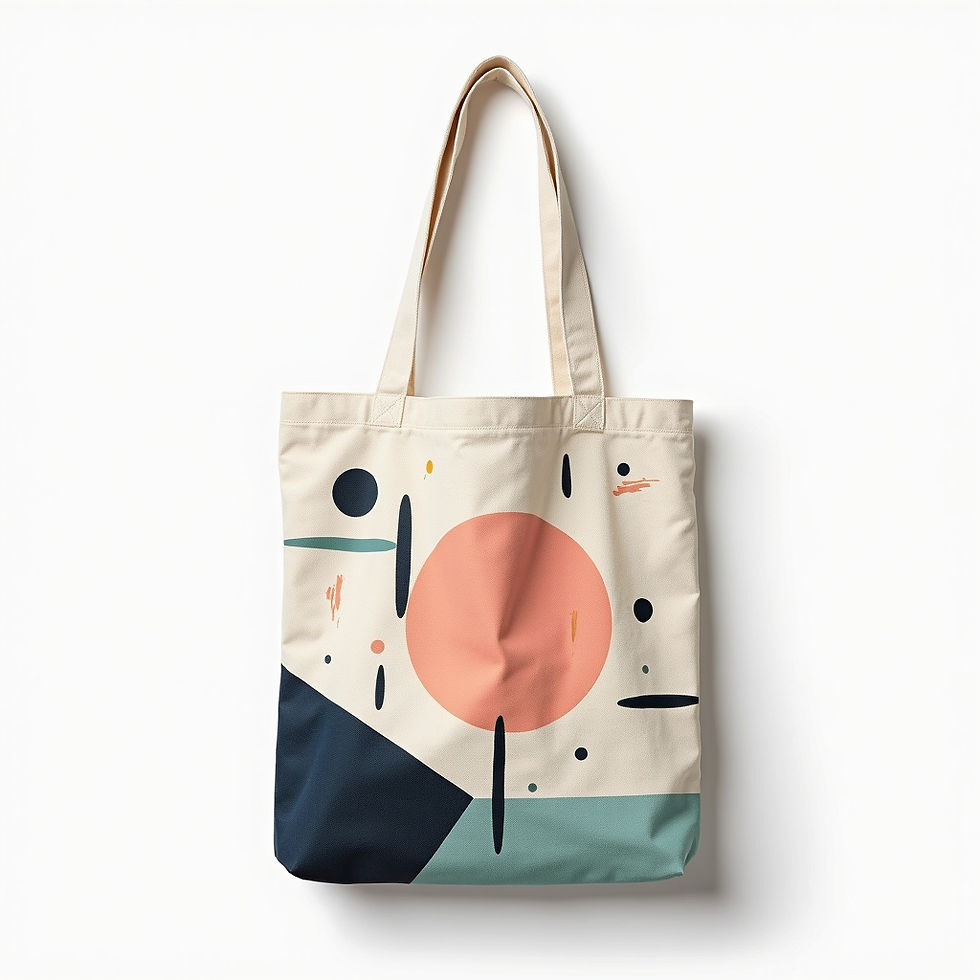 Painted Canvas Tote Bag