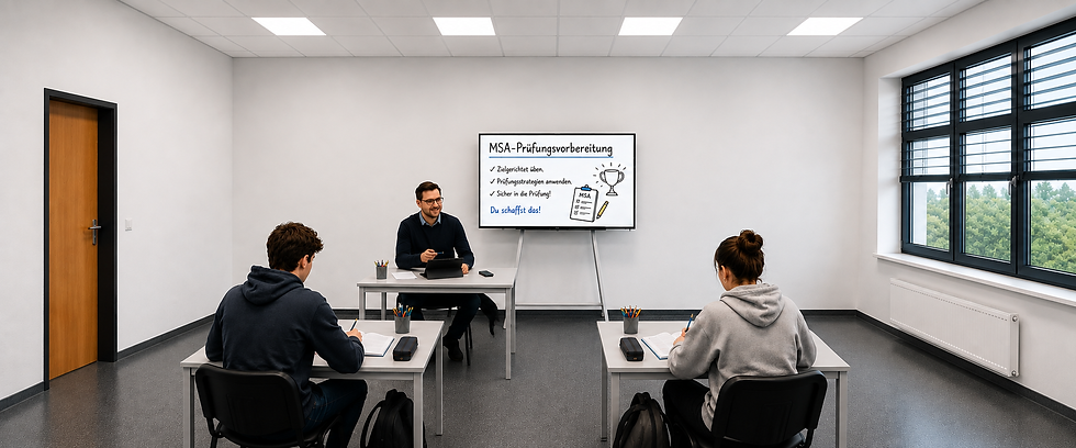 Schüler bei MSA-Prüfungsvorbereitung im Klassenzimmer