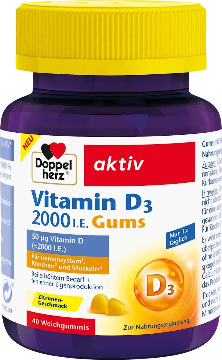 🇩🇪 Doppelherz 多寶雙心 高單位維他命D3軟糖（2000 IU｜40錠）