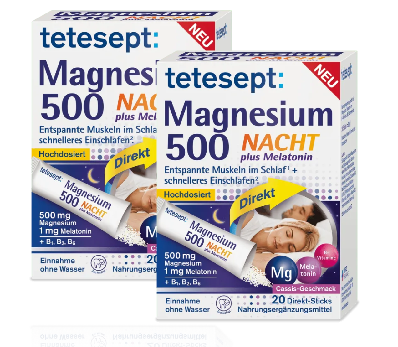 🇩🇪 tetesept 高劑量鎂500+褪黑激素粉劑 (20包) - 2入