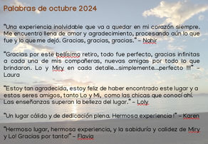 Celebración del primer retiro del ciclo Ahimsa de Octubre