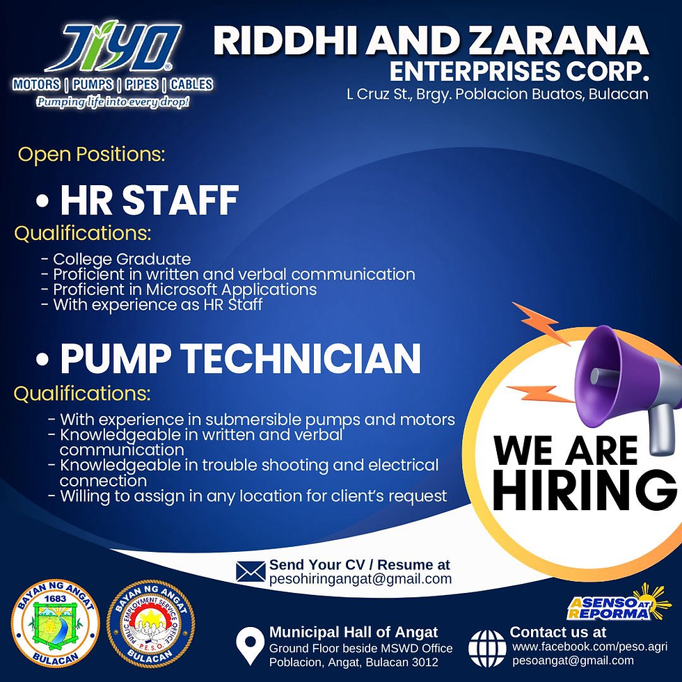 JOB HIRING: Riddhi and Zarana Enterprises Corp