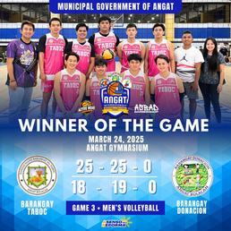GAME RESULT | MARCH 24, 2025 MEN’S VOLLEYBALL: TABOC vs DONACION