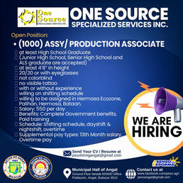 JOB VACANCY ALERT: One Source Specialized Services, Inc.