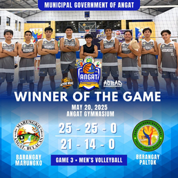 GAME RESULT | MAY 20, 2025MEN’S VOLLEYBALL (MARUNGKO VS PALTOK)