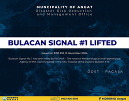 Bulacan Signal No. 1 Lifted