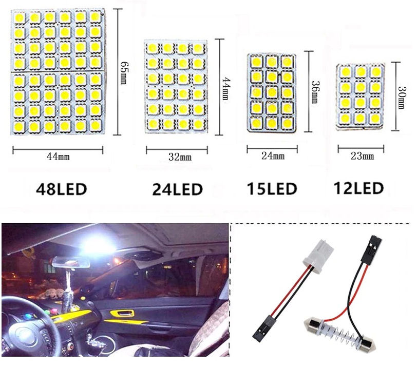 Miniatura: PANEL DE LUZ PARA AUTO LED 48/12D+ADAP 12V