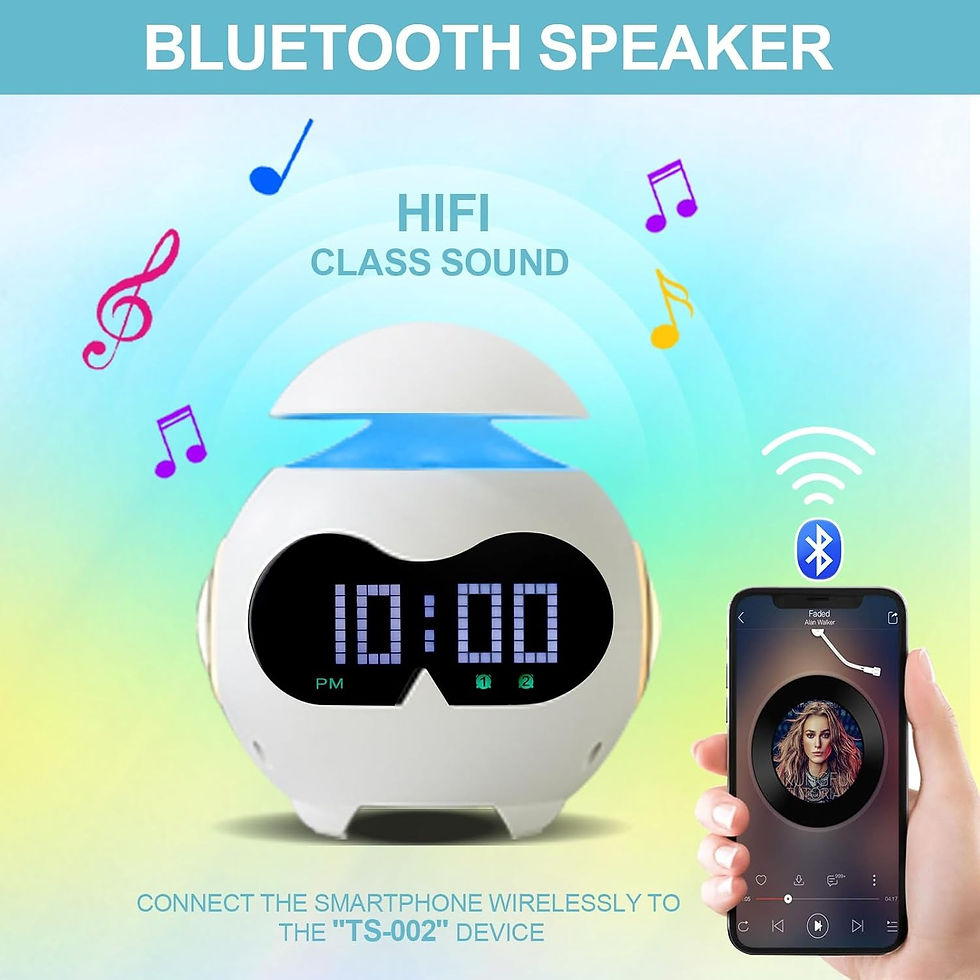 Miniatura: Reloj Despertador para Niños con Luz Nocturna y Altavoz Bluetooth