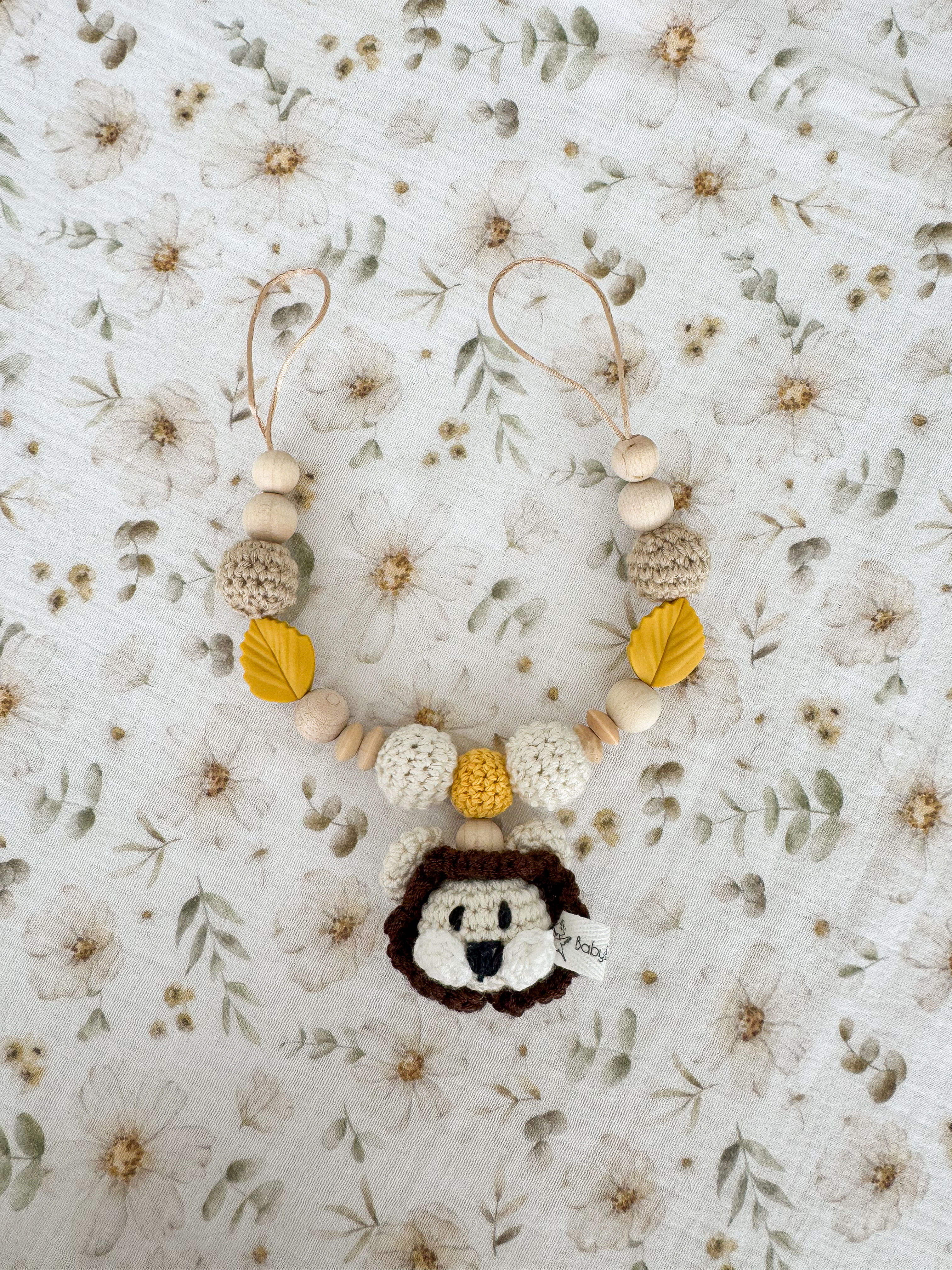 Versandfertig kurze Kette Simba creme-beige-senfgelb