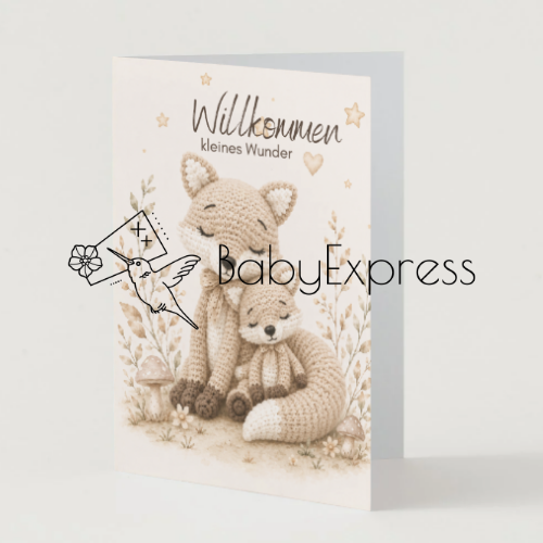 Miniaturbild: Grusskarte Willkommen kleines Wunder Deluxe