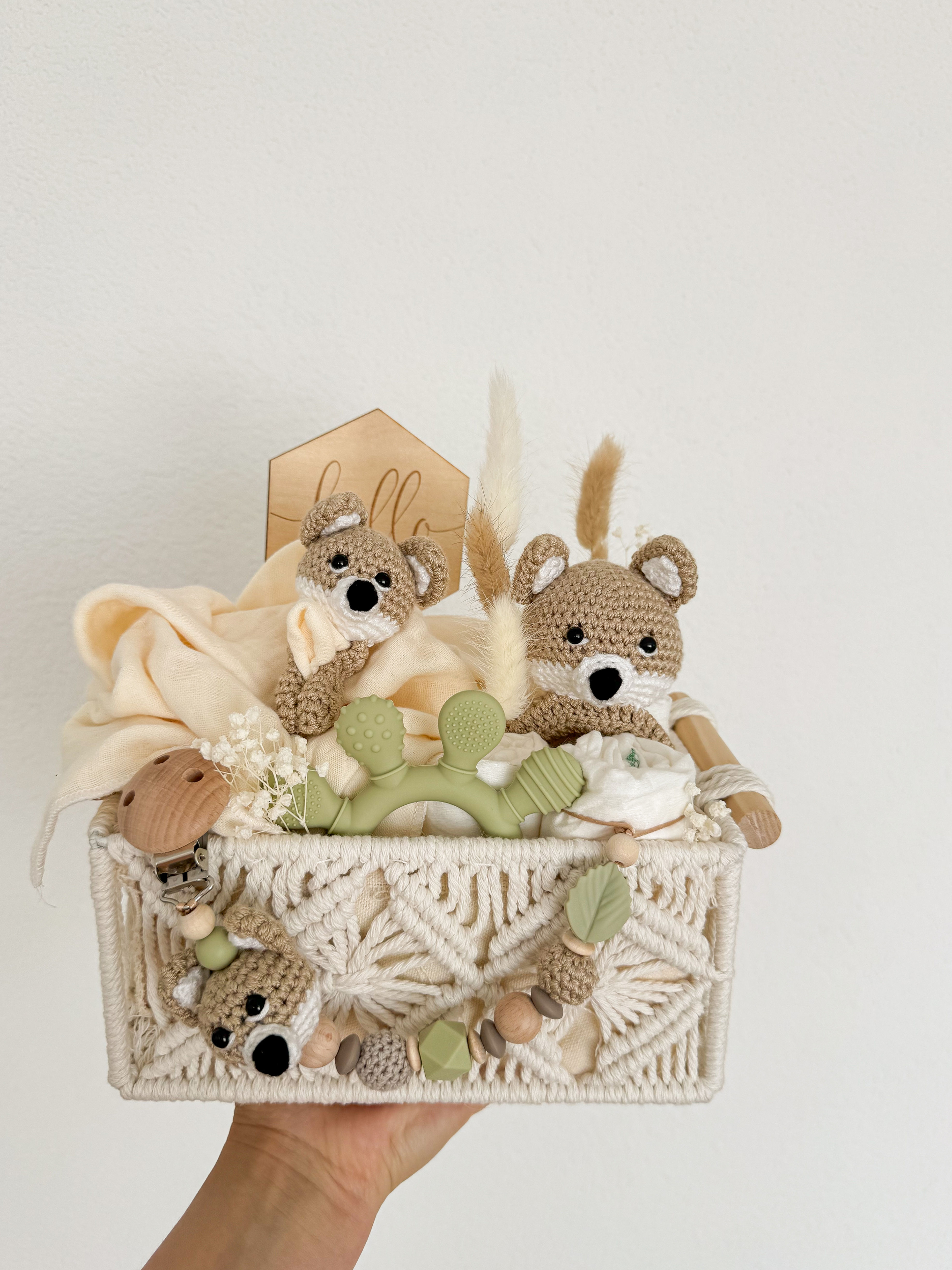 Versandfertig Makramee Boho Korb S Fuchs Reineken sage green
