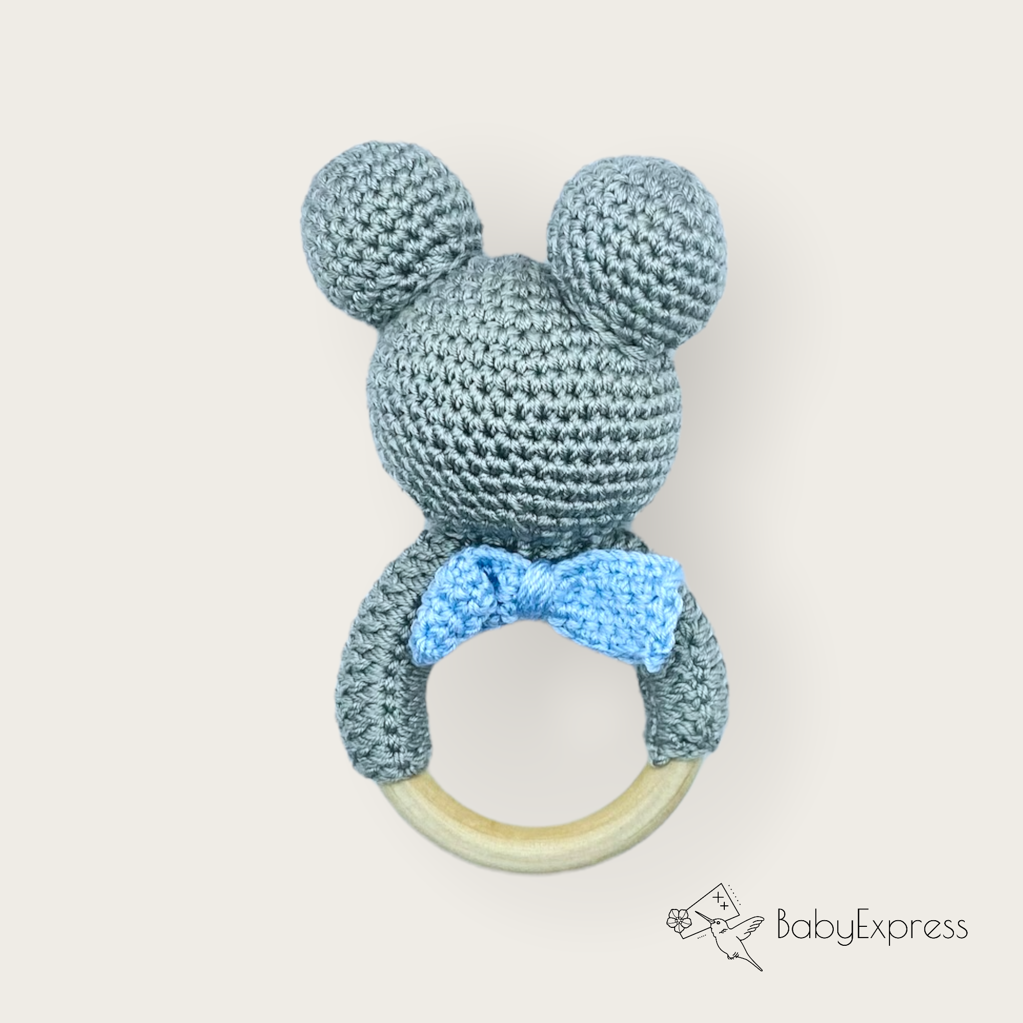 MickeyMouse Greifring Fliege hellblau