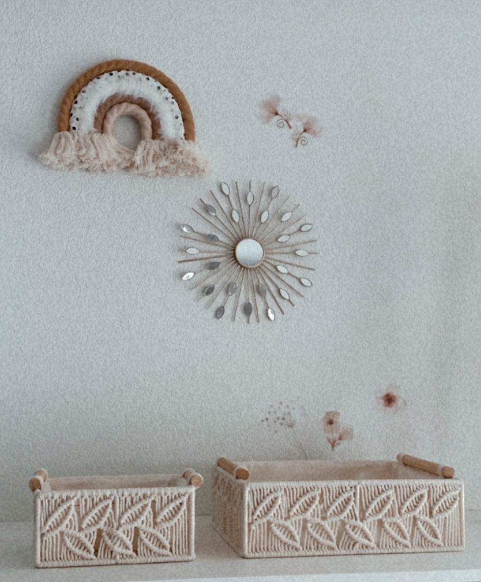 Miniaturbild: Makramee Boho Korb L