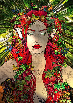 Forest spirits and magical creatures. Fairies,fawns and folke law.