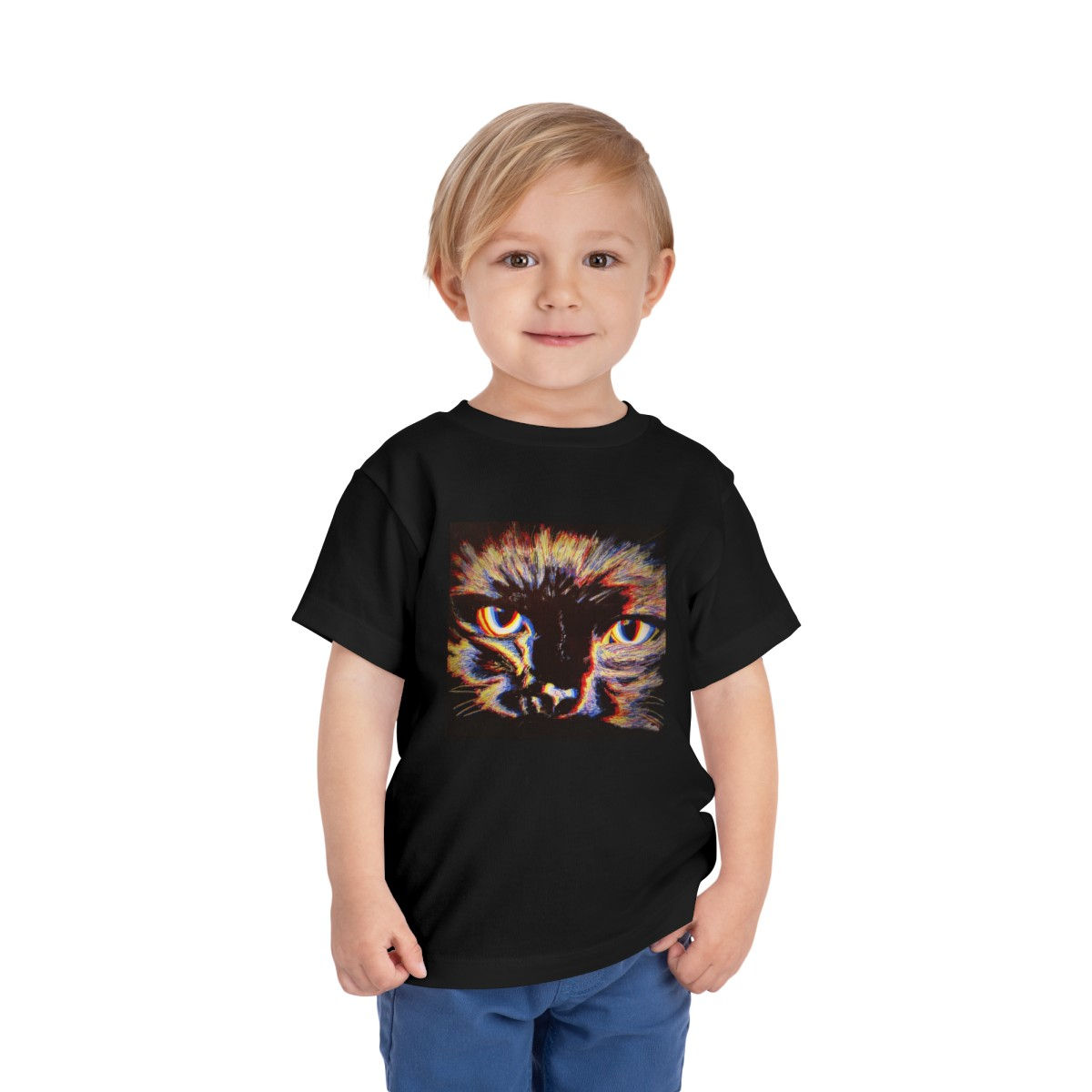 Deftones Inspired Anaglyph Cat Toddler Short Sleeve Tee